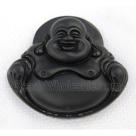 black Obsidian buddha pendant