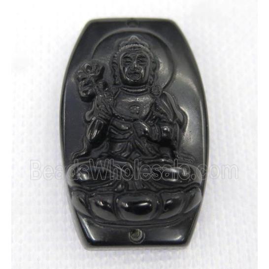 black Obsidian buddha connector