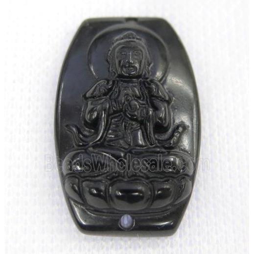 black Obsidian buddha connector