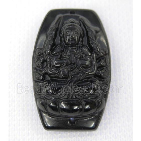 black Obsidian buddha connector