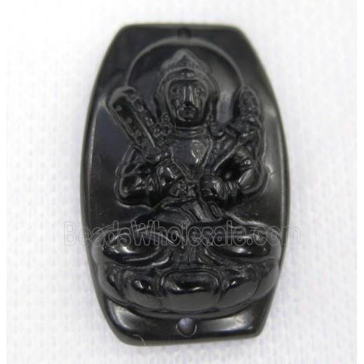 black Obsidian buddha connector