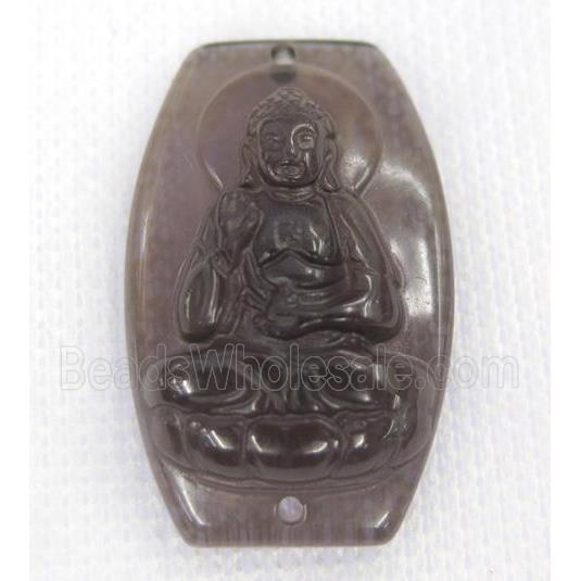 smoky Obsidian buddha connector