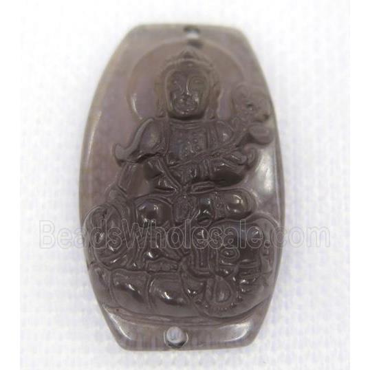 smoky Obsidian buddha connector