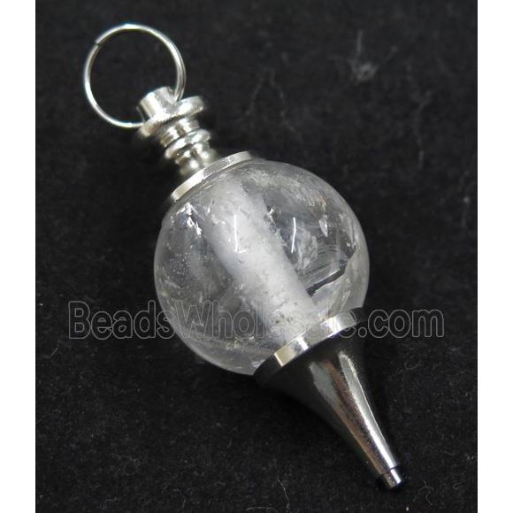 Clear Quartz Globe pendant, round