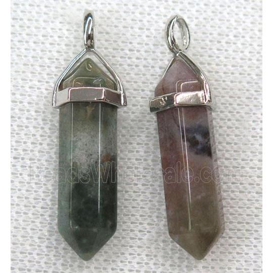 indian agate bullet pendant