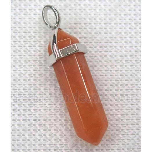 red aventurine bullet pendant