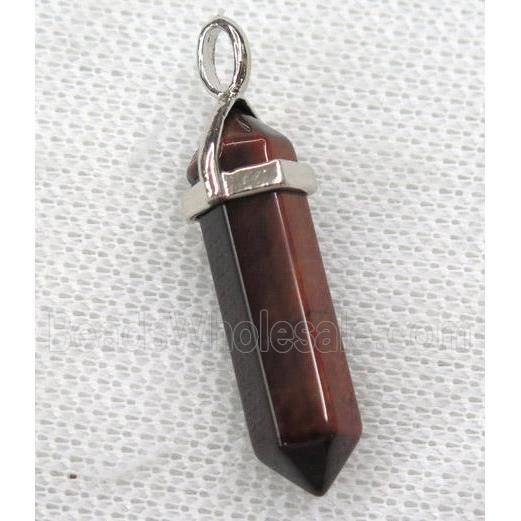 red tiger eye stone bullet pendant
