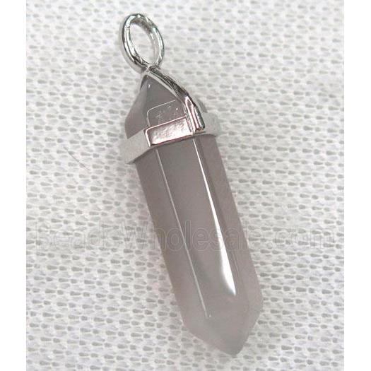 gray agate bullet pendant