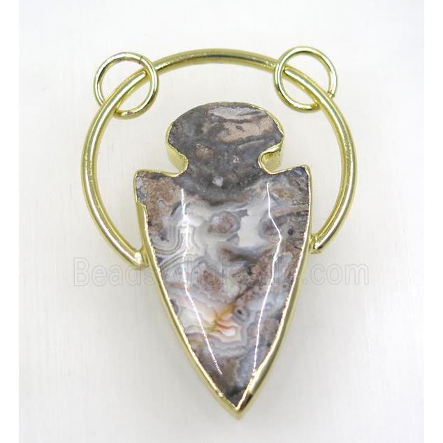 agate pendant, gold plated