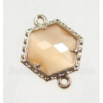 Chinese Crystal Glass connector, gold plated