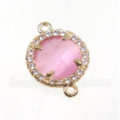 gemstone connector paved zircon, gold plated