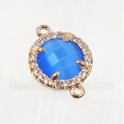 gemstone connector paved zircon, gold plated