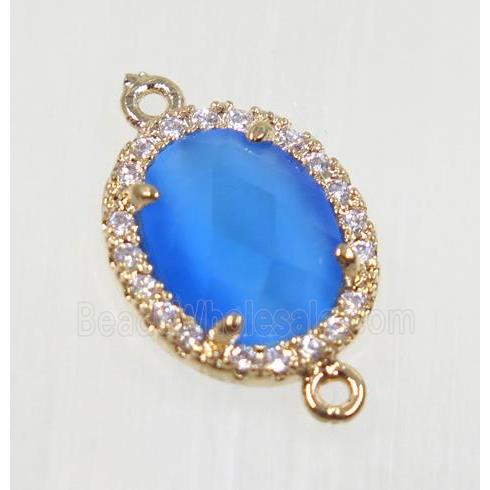 gemstone connector paved zircon, gold plated