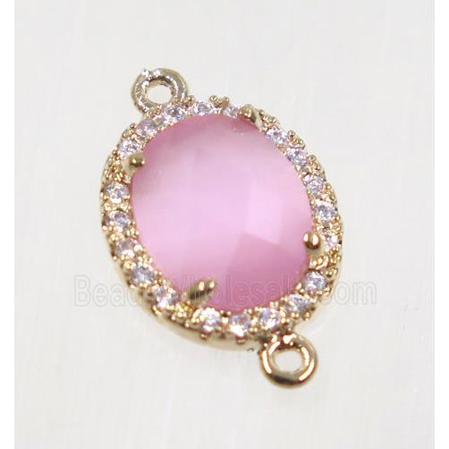 gemstone connector paved zircon, gold plated