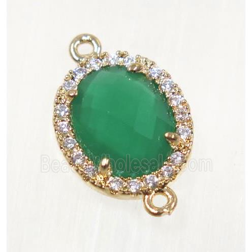 gemstone connector paved zircon, gold plated