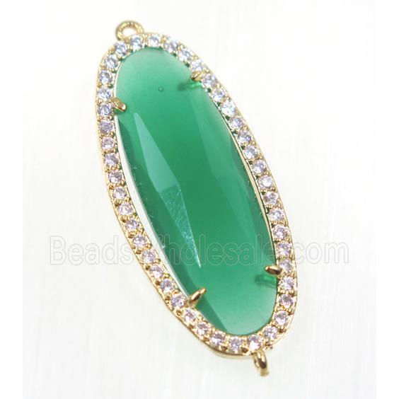 gemstone connector paved zircon, gold plated