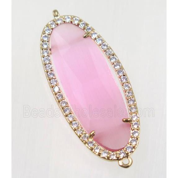 gemstone connector paved zircon, gold plated