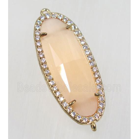 gemstone connector paved zircon, gold plated