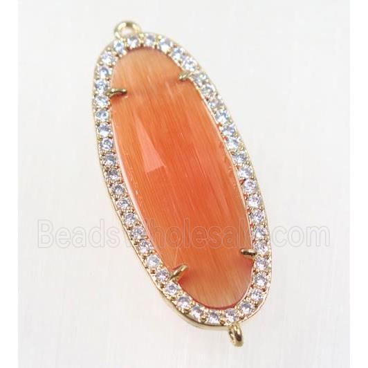 gemstone connector paved zircon, gold plated