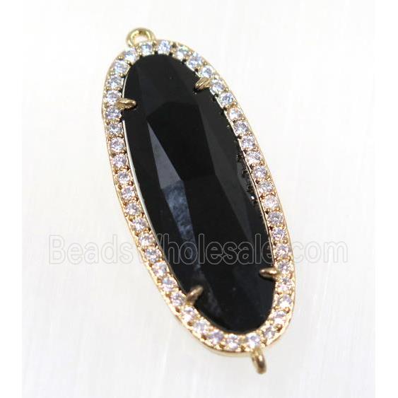 gemstone connector paved zircon, gold plated
