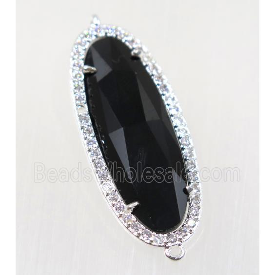 gemstone connector paved zircon, platinum plated