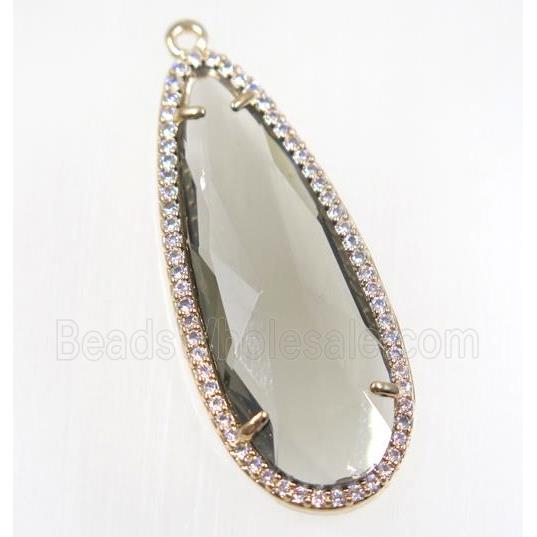 gemstone pendant paved zircon, gold plated