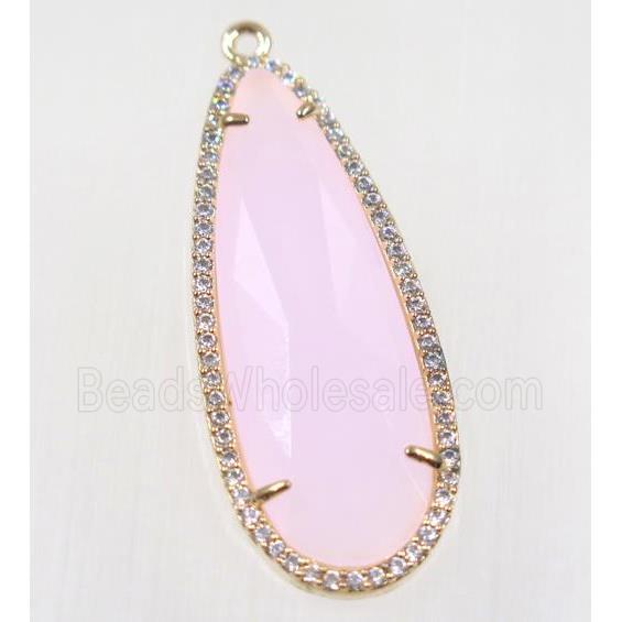 gemstone pendant paved zircon, gold plated