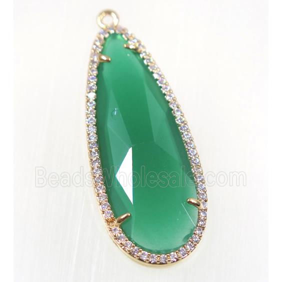 gemstone pendant paved zircon, gold plated