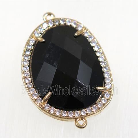 gemstone connector paved zircon, gold plated