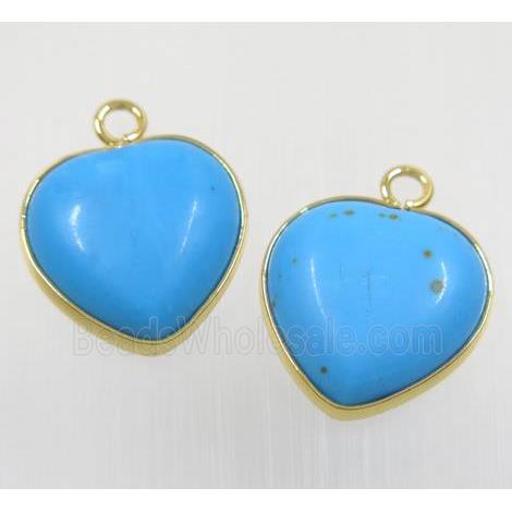 blue dye turquoise heart pendant