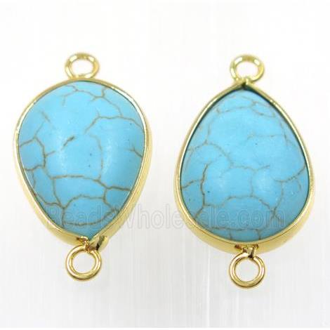 blue turquoise teardrop connector