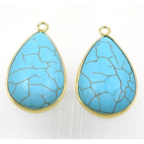 blue turquoise teardrop pendant