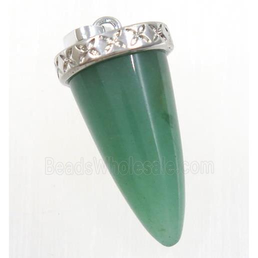 green aventurine bullet pendant