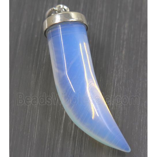 white opalite horn pendant