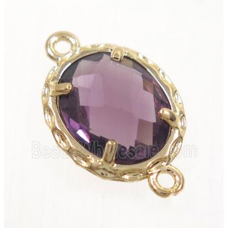 gemstone connector, gold plated