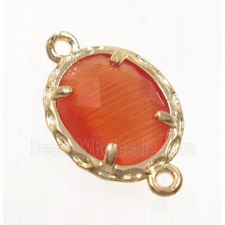 gemstone connector, gold plated