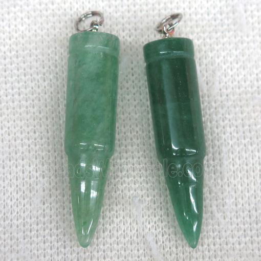 green Aventurine bullet pendant
