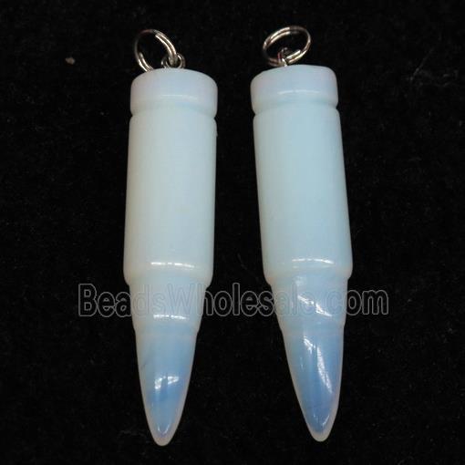 white Opalite bullet pendant