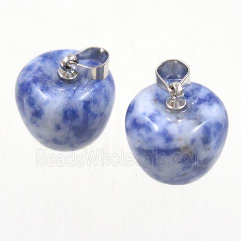 blue Spotted Jasper apple pendant