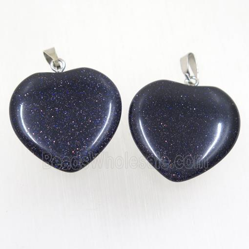 blue SandStone heart pendant