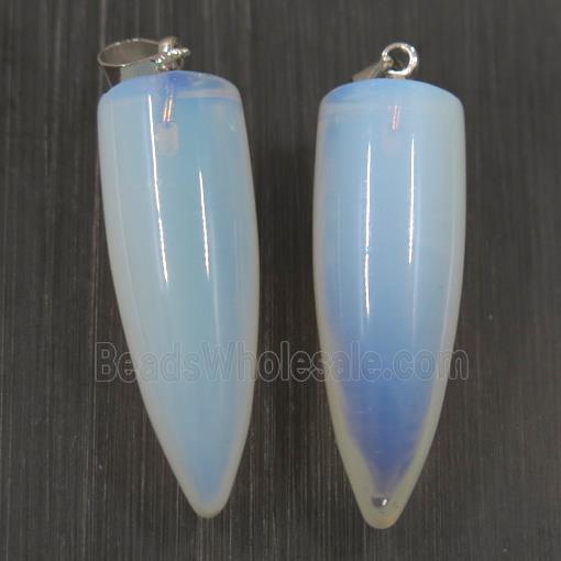 white Opalite bullet pendant