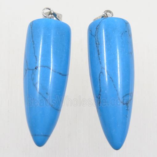 blue Turquoise bullet pendant