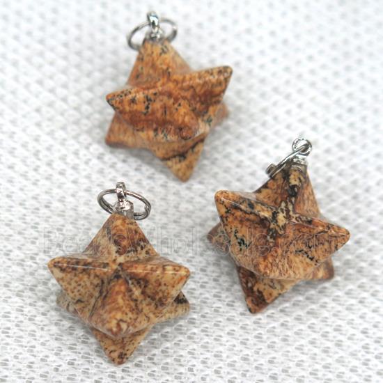 Picture Jasper pendant, star