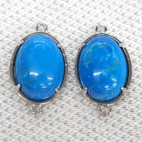 blue Tuquoise connector, oval, dye