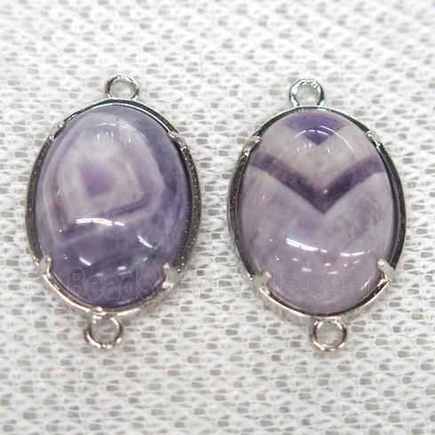 Dogtooth Amethyst connector, oval