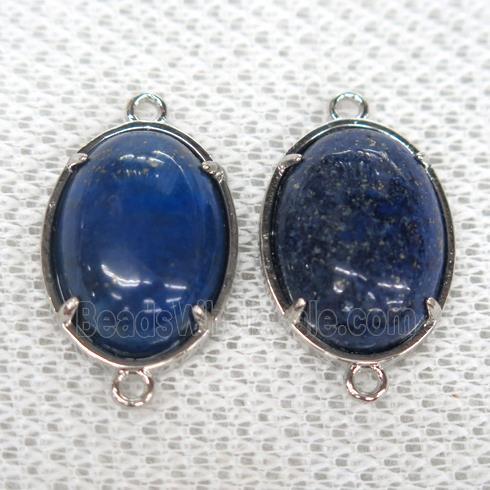 blue Lapis Lazuli connector, oval