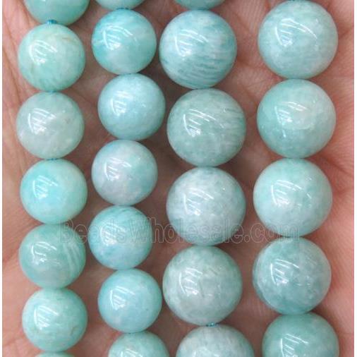 green Amazonite round beads