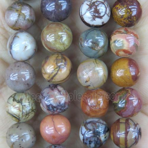 round Creek Jasper Beads, multicolor