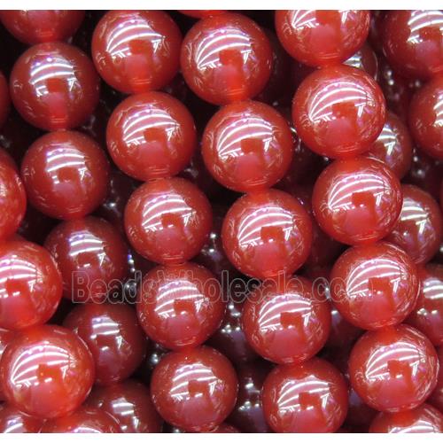round Red Carnelian Agate beads
