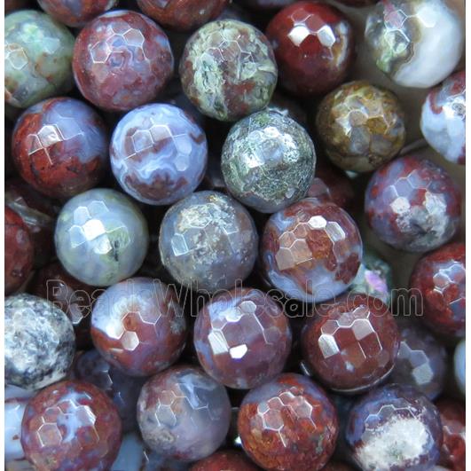 red Blood Stone beads, faceted round